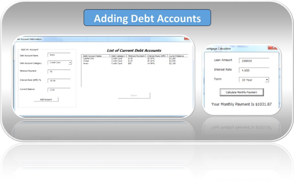 Adding Debt Accounts Into Excel Snowball Calculator Template