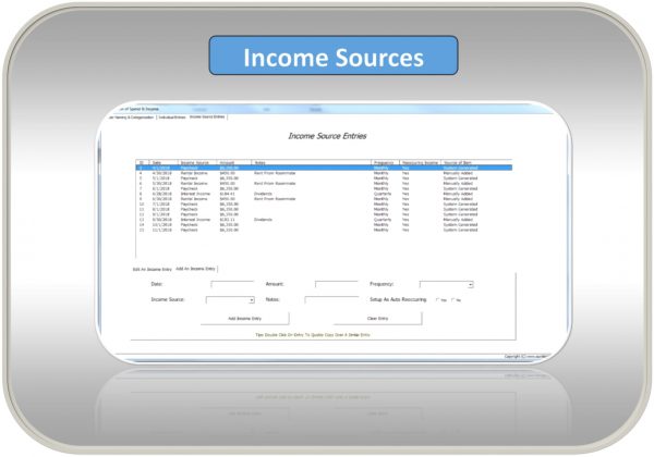 Excel Budget Planner Income Sources