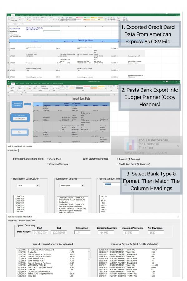 Excel Budget Spreadsheet Bank Upload